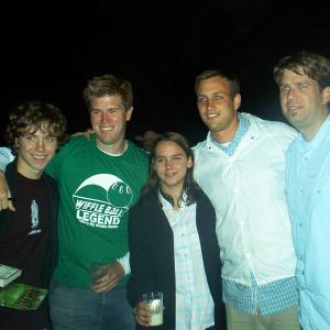 Jeremy Sumpter, Jeremy Coon,Addie Land, Tim Skousen Cory Lorenzen, 2 am after filming final scene The Sasquatch Gang 2005