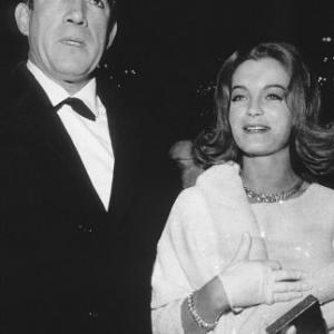 Anthony Quinn and Romy Schneider at the Paris Opera House for the Premiere of 