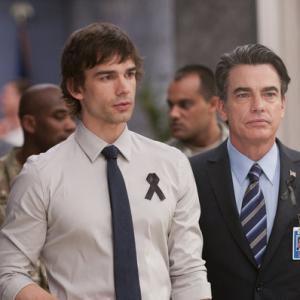 Still of Peter Gallagher and Christopher Gorham in Covert Affairs 2010