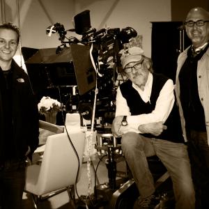 Alex Jordan (PM), Vilmos Zigmond (DOP) and Bill Marks (Producer) on the set of Compulsion.