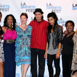 Director Wanjru Njendu with Cast of the Look Again screening at the Los Angeles International Shorts Film Festival