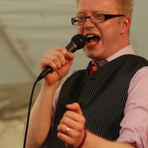 Waen performs songs from his surrealist album Beef Scarecrow at the annual Latitude Festival in Southwold as part of The Book Club with Robin Ince