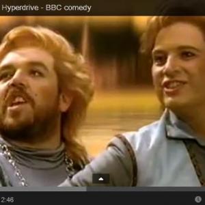 Waen as the heroic Captain Helix  with Nick Frost alongside as his biggest fan Hyperdrive BBC 2