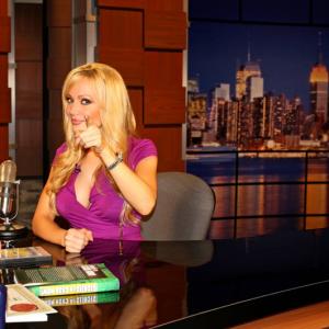 Behind the scenes pic of host Stacey Hayes SECRETS TO CASH NOW Infomercial