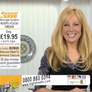 Screen grab of host Stacey Hayes HIGH STREET TV