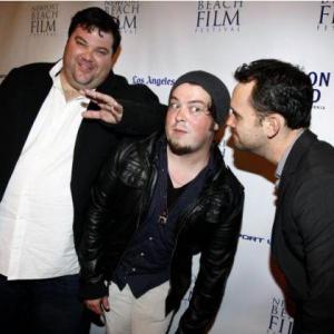 Robbie Kaller Tommy Snider and Bryan Bellomo from left ham it up on the red carpet during at the closing night party for the Newport Beach Film Festival at Via Lido Courtyard They are in a movie titled Worth the Weight