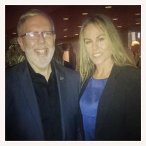 Leonard Maltin and Christy Oldham at the Marvin Paige Memorial at the Egyptian Theatre