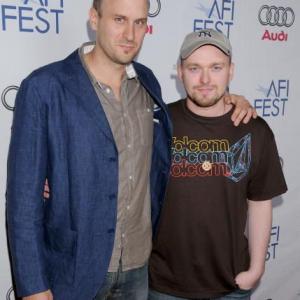 Stefan Schaefer and Olaf de Fleur at the AFI Fest premiere of their film The Higher Force
