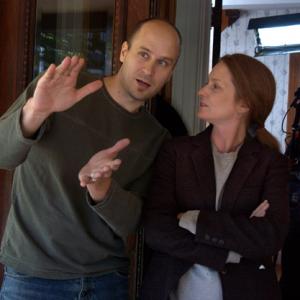 WriterDirector Stefan Schaefer directs Golden Globe and Academy Award winner Melissa Leo on the set of Confess