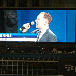 Singing the National Anthems for the Toronto Blue Jays at Rogers Centre.