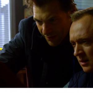 Still photo of Kevin Dennis and Corey Stoll in The Strain 2014