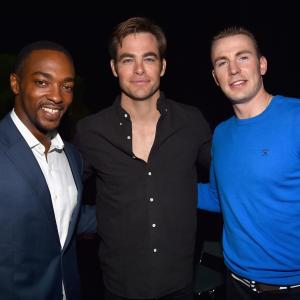 Chris Evans Anthony Mackie and Chris Pine at event of Captain America Civil War 2016