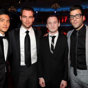 John Cho, Zachary Quinto, Anton Yelchin and Chris Pine at event of 15th Annual Critics' Choice Movie Awards (2010)