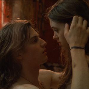 Still of Peter Vack and Natalia Dyer in I Believe in Unicorns (2014)