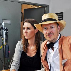 Tom Six and Ilona Six on the set of The Human Centipede 3
