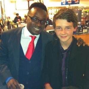 Nathaniel with another cast member at Demons Never Die premier