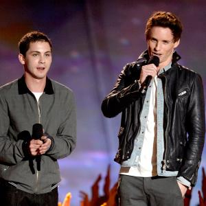 Logan Lerman and Eddie Redmayne at event of 2013 MTV Movie Awards (2013)