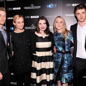 Diane Kruger Saoirse Ronan Max Irons Jake Abel and Stephenie Meyer at event of Sielonese 2013