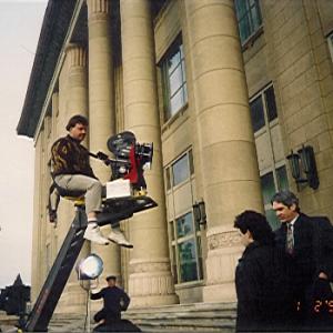 the first TV commercial crew ever granted permission to shoot on the steps of the Hall of the People, back in 1990. Beijing, China