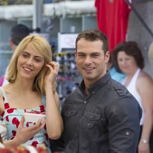 Still of Shawn Roberts and Yvonne Zima in The Girl He Met Online (2014)