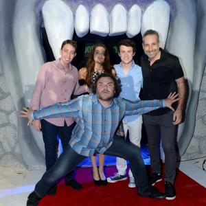 Jack Black Rob Letterman Andrew Goodman Dylan Minnette Ryan Lee and Odeya Rush at event of Goosebumps 2015