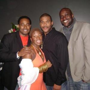 With actor Lamman Rucker Tyler Perry and singer India Arie