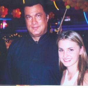 Ailey MacQueen with Steven Seagal on the Belly of the Beast set