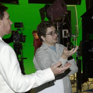 Vincent Vittorio explains the scene to Wes Bailey.