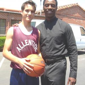 Daniel on the set of The Least of These with Isaiah Washington