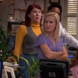 Still of Kate Flannery and Angela Kinsey in The Office 2005