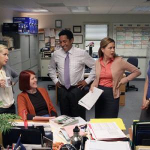 Still of Jenna Fischer Kate Flannery Oscar Nuez Angela Kinsey and Ellie Kemper in The Office 2005