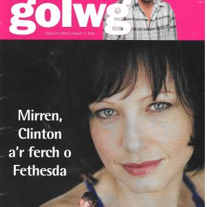 Magazine cover of Gwenfair Vaughan in Golwg national Welsh media magazine