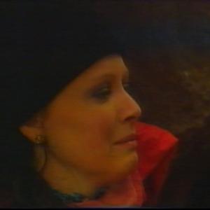Still of Gwenfair Vaughan as guest artist Lynne in the Glanhafren medical drama series.