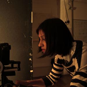 Manjinder Virk on set of short film, Out of Darkness. 2012.