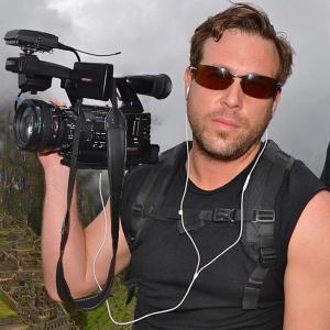 Filming 'The Universal Language' at Machu Picchu.