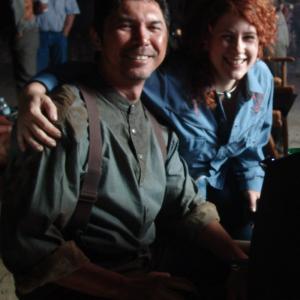 Lou Diamond Philips and Rosa on the set of 