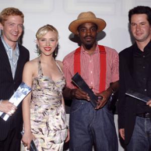 Andr Benjamin Topher Grace Scarlett Johansson and Simon Kinberg