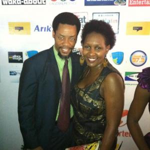 With writerproducerdirector Wanjiru Njendu at the 2012 AMAA awards