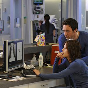 Still of Katherine Moennig and Alex OLoughlin in Three Rivers 2009