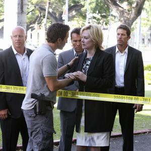 Still of Jean Smart and Alex OLoughlin in Hawaii Five0 2010