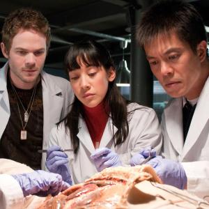 Still of Shawn Ashmore, Byron Mann and Mayko Nguyen in Bloodletting & Miraculous Cures (2010)