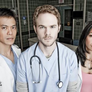Still of Shawn Ashmore, Byron Mann and Mayko Nguyen in Bloodletting & Miraculous Cures (2010)