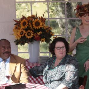 Still of Phyllis Smith Leslie David Baker and Ellie Kemper in The Office 2005