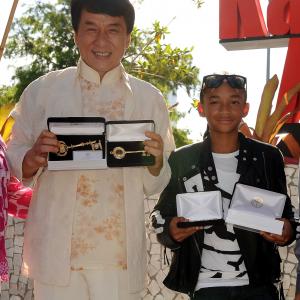 Jackie Chan and Jaden Smith at event of The Karate Kid 2010