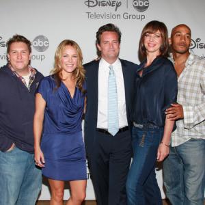 Actors Nate Torrence, Andrea Anders, Matthew Perry, Allison Janney and James Lesure attend Disney ABC Television Group's 2010 Summer TCA Panel at the Beverly Hilton on August 1, 2010 in Beverly Hills, California.