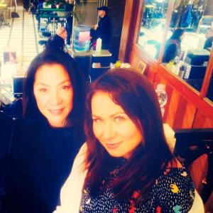 Michelle Yeoh and Jane May Graves on set of Strike Back