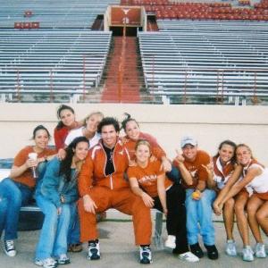 University Of Texas Cheerleaders and James Vincent on the set of Cheer Up.