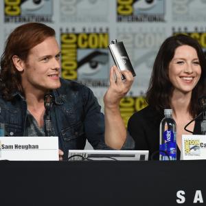 Sam Heughan and Caitriona Balfe at event of Outlander 2014