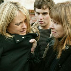 Hollyoaks. Paula's Mum (Hazel Cadman) confronts Ellie (Sarah Baxendale) after her daughter's murder. (TV Times)