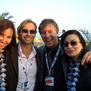 Cannes 2005. New Zealand Film Commission Party. From Left: Rachael Turk (Editor Independent Film Magazine), Stephen Jenner (Producer), Glenn Fraser (Writer/Director), Jodea Bloomfield (Producer)